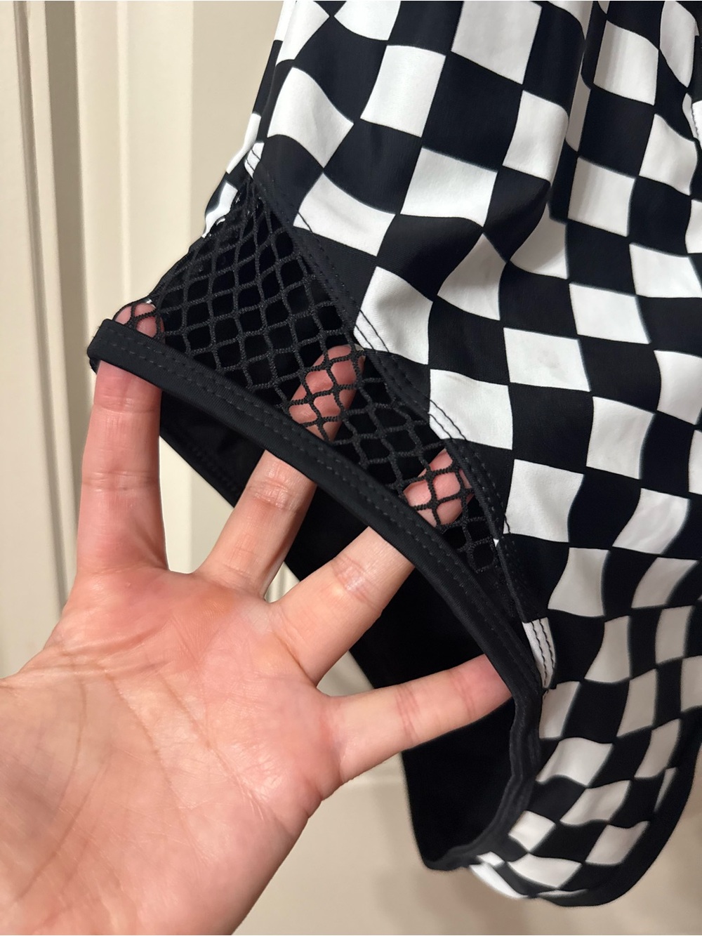 HOT TOPIC 🖤 Black, White Checkered Zip-Front One-Piece Swimsuit (Women’s Medium) - Picture 7 of 13